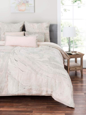 Granite Marble Duvet Cover, Pink