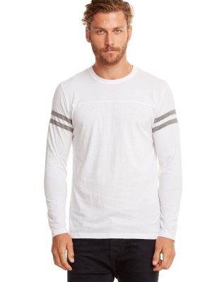 Blocked Jersey L/s Crew Neck Tee W/ Strappings