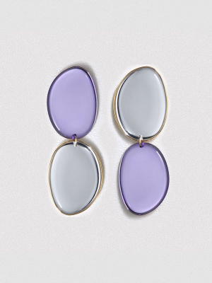 Asymmetrical Mirror Two-tone Earrings