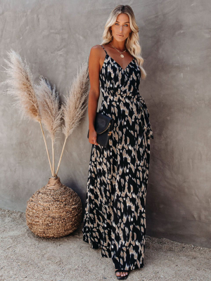 Can I Have This Dance Printed Wrap Maxi Dress