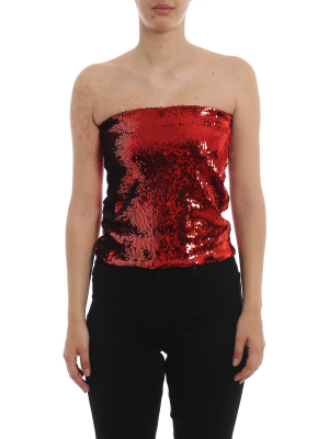 Alexandre Vauthier Red Sequined Mini Skirt