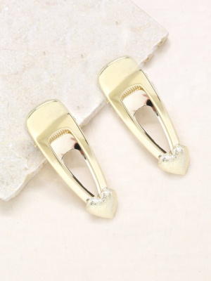 Double Love Clip Set In Gold