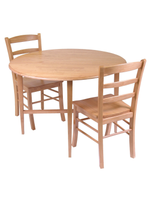 3 Piece Hannah Dining Set Wood/light Oak - Winsome