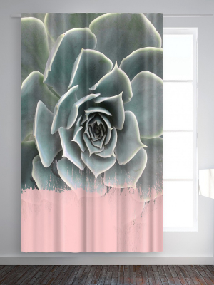 Americanflat Pink On Succulent By Emanuela Carratoni Blackout Rod Pocket Single Curtain Panel 50x84