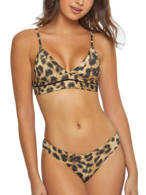 Pilyq Jungle Stitched Kylie Halter Bikini Top