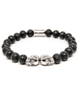 Outlaws Silver Twin Skull Bracelet