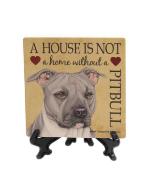 Animal 4.0" Pitbull Coaster House Cork Back Sjt Enterprises - Coasters