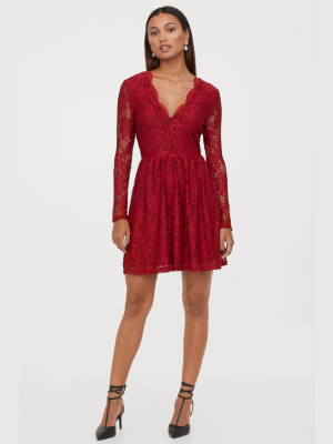 Lace V-neck Dress