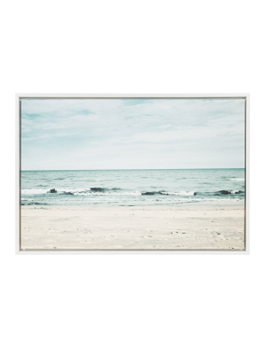 23" X 33" Sylvie Beach 2 Framed Canvas By F2 Images White - Kate And Laurel