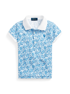 Floral Stretch Mesh Polo