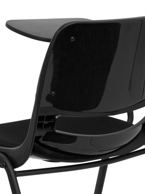 Flash Furniture Black Padded Ergonomic Shell Chair With Right Handed Flip-up Tablet Arm