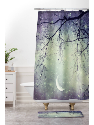 Shannon Clark Diamonds In The Sky Shower Curtain Purple/cream - Deny Designs