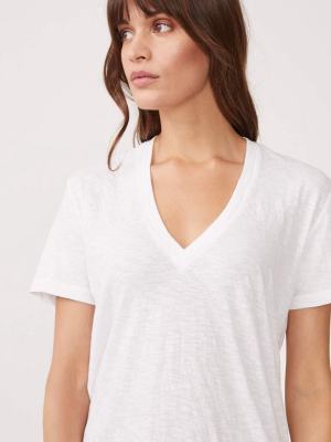 Textured Tri-blend Relaxed V Neck Tee