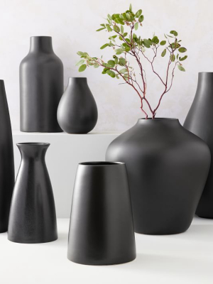 Pure Black Ceramic Vases