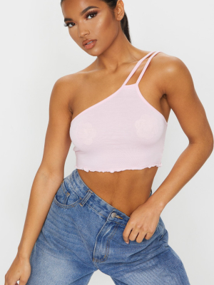 Pink Jersey Frill Hem Bralet