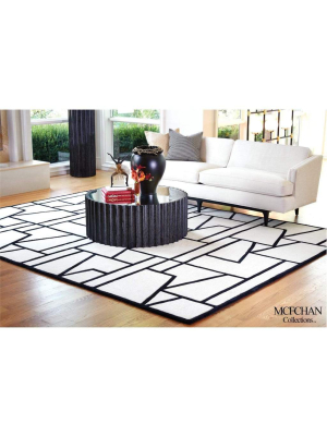 Global Views Zig Zag Black & Ivory Rug - 4 Available Sizes