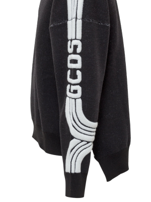 Gcds Logo Sleeve Detail Turtleneck Sweater