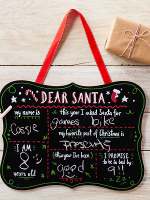 Demdaco Dear Santa Chalkboard Black