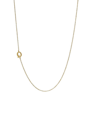 "q" Offset Initial Necklace