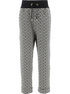 Balmain Monogram High-waisted Pants