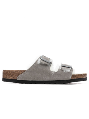 Birkenstock Wide Arizona Shearling - Stone Coin