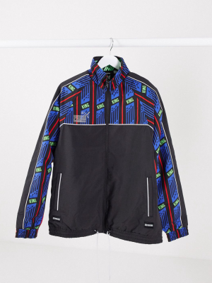 Puma King Logo Printed Track Jacket In Black