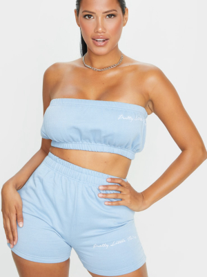 Prettylittlething Shape Dusty Blue Embroidered...