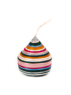 Handwoven Baskets By Blu Striped Vivid Viola Bulb Ornament