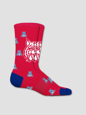 Ncaa Arizona Wildcats Sock Madness Crew 10-13