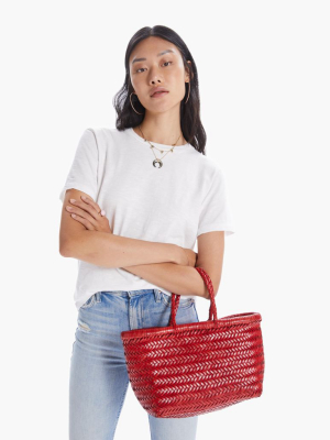 Basket Case Goa Small Leather Tote - Red