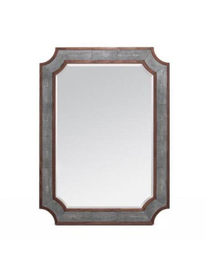 James Mirror Cool Gray Faux Shagreen