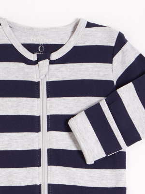 Heather Grey & Blue Stripe Sleeper