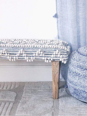 Anaya Recycled Indigo Denim Handwoven Bench