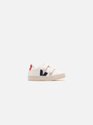 Veja Small Esplar Velcro - White / Navy