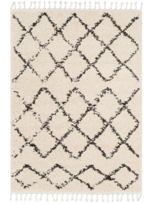 Berber Shag Rug In Charcoal & Beige