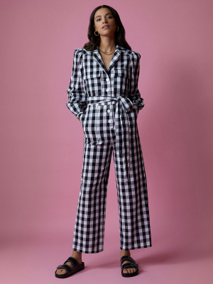 Remi Black Gingham Jumpsuit