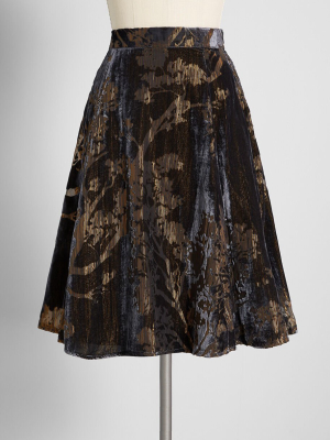 Just This Sway Velvet A-line Skirt