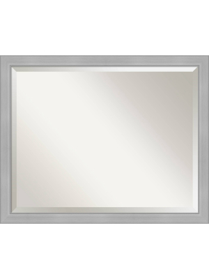 31" X 25" Vista Brushed Framed Bathroom Vanity Wall Mirror Nickel - Amanti Art