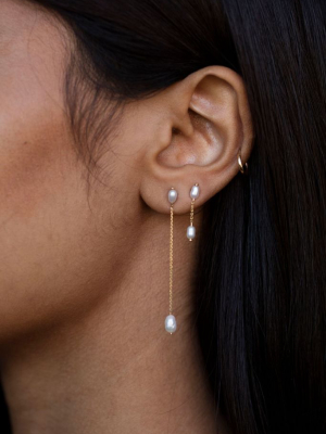 Long Pearl Shower Earrings