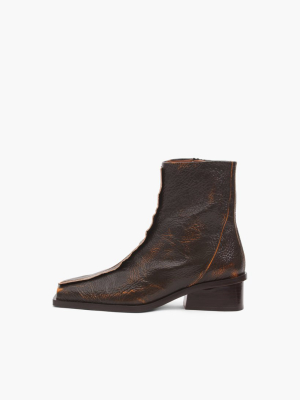 Miki Boots Leather Two-tone Brown