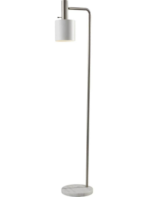 Epinal Floor Lamp Brushed Steel/white