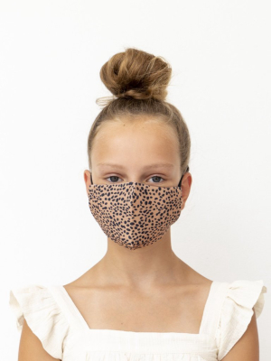 Child Animal Print Face Mask-brown