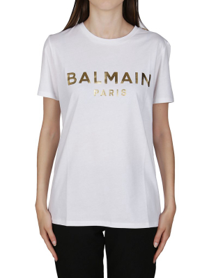 Balmain Logo Print Crewneck T-shirt