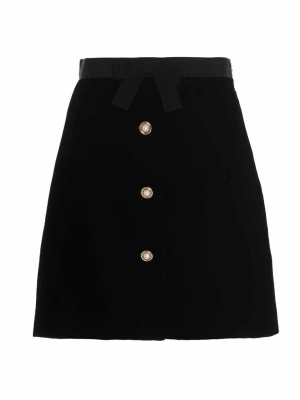 Miu Miu Buttoned Velvet Skirt