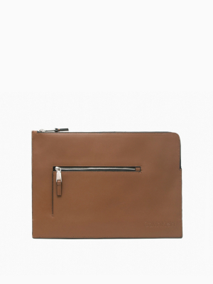 Box Calf L-zip Pouch