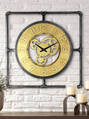 River Parks Studio Callan 26" Wide Industrial Iron Wall Clock