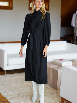Nina Dress - Black Silk