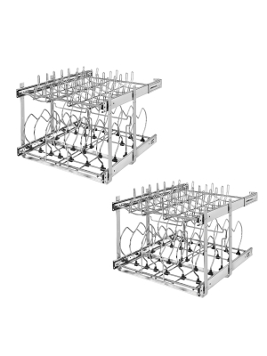 Rev-a-shelf 5cw2-2122-cr 21" 2-tier Wire Cookware Cabinet Organizer (2 Pack)