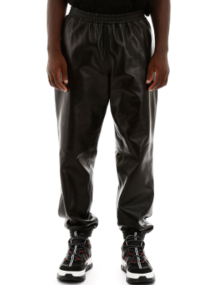 Burberry Elasticated Waistband Leather Sweatpants