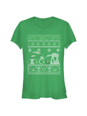 Junior's Star Wars Ugly Christmas Hoth Sweet Hoth T-shirt